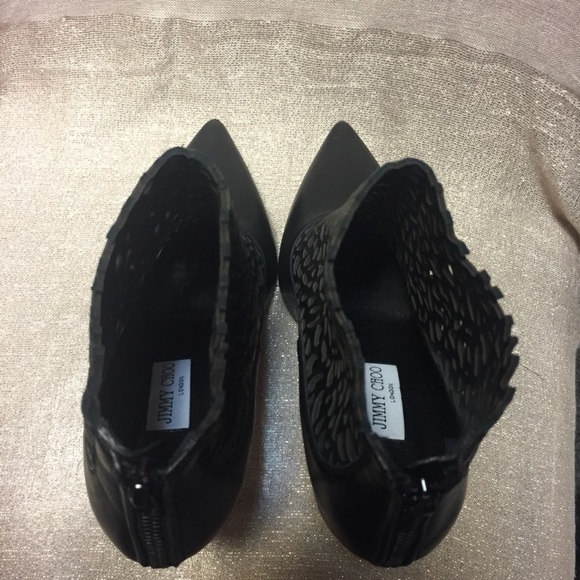 Jimmy Choo Point-Toe Leather Ankle Booties Size 39 - Picture 7 of 8